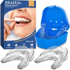Reazeal Mouth Guard Custom Fit 4 Guards 1 Size Set